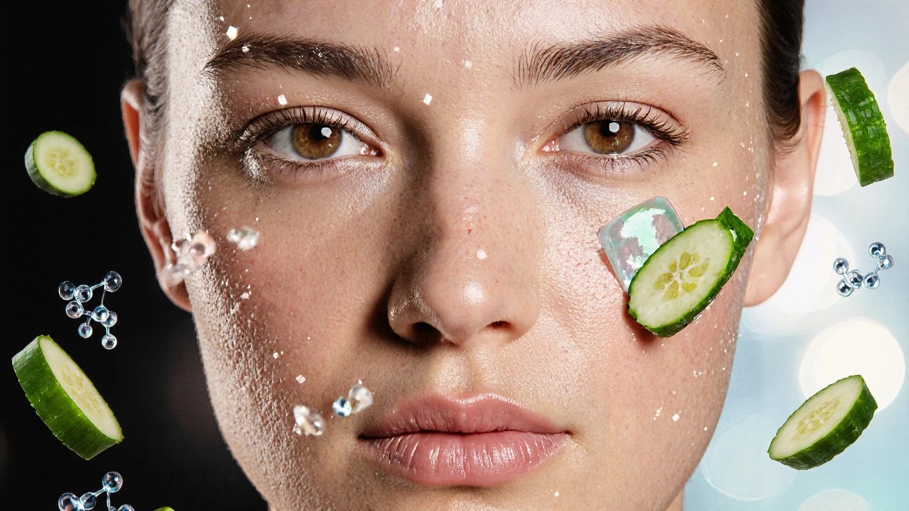 Rozdělený obličej: suchá plet na jedné straně, hydratovaná a zářivá na druhé.