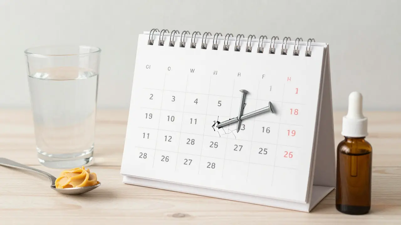 Přeměna křehkého nehtu na pevný během 12 týdnů s doplňky a potravinami.