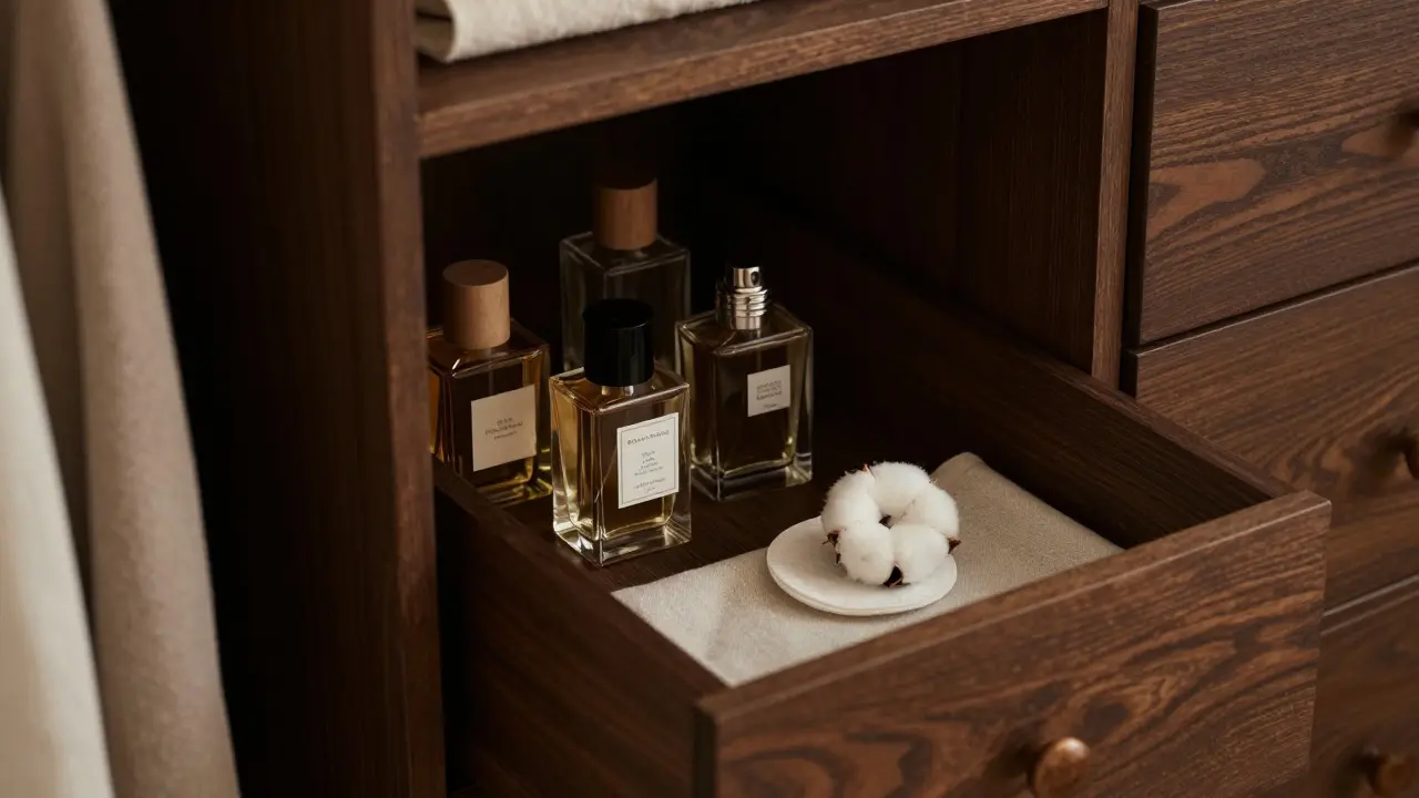 Správné skladování parfémů v temné skříni