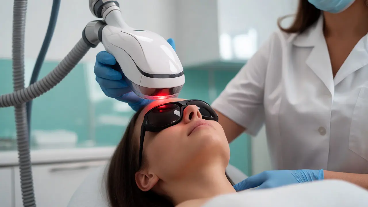 Laserová epilace obličeje v estetické klinice