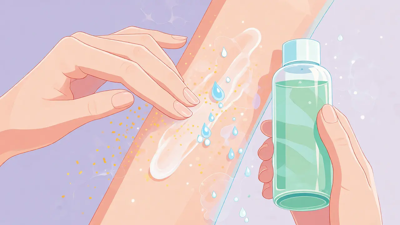 Aplikace hydratačního krému a exfoliace pro prevenci zarůstání